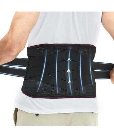 Wellsync back support belt S M L XL XXL rear belt Belt pain belt in the lower back back band men and women back support with adjustable straps back belt with 8 struts L (size: 95-105 cm)