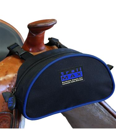 TrailMax Original Pommel Pocket Saddle Bag for Western & Endurance Saddles Cellphone Saddle Horn Bag Saddle Horn Bag for Horses Trail Riding Cellphone Pommel Pocket Blue Piping