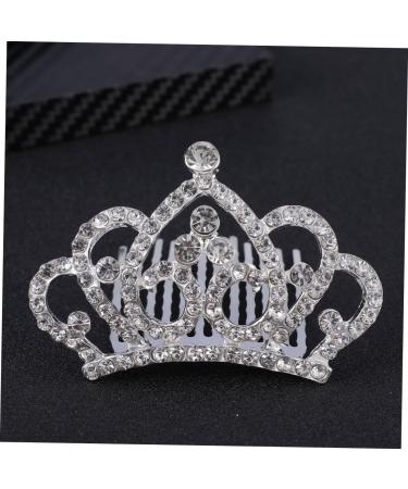 FRCOLOR Girls Crown Comb Rhinestones Child White Jewelry Metal Hair Barrettes - Buy Online on GoSupps.com
