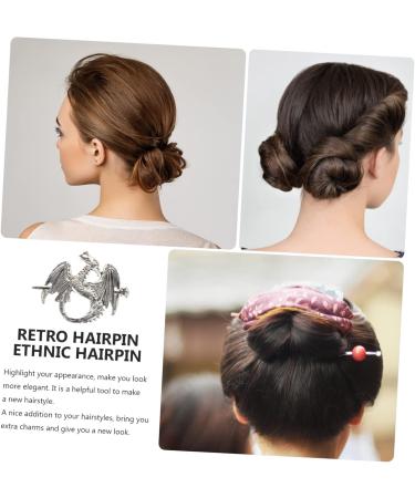 MAGICLULU Hairpin Fire Accessories for Women Retro Silver Hair Sticks Hair Stick Clip Medieval Hair Pin Dragon Hair Accessories Accesorios Para Bun Alloy Women's Nordic Headband - Buy Online on GoSupps.com