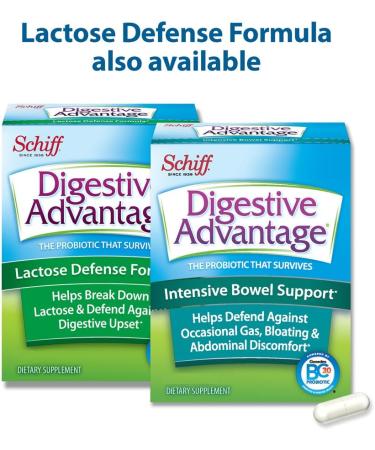Intensive Bowel Support Probiotic Supplement - Digestive Advantage 32 Capsules | Relieve Gas Bloating & Abdominal Discomfort | Survives 100x Better - Buy Online on GoSupps.com