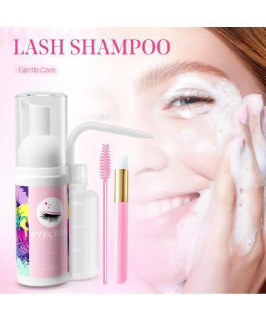 Lash Cleaning Kit - Eyelash Extension Cleanser 60ml | Salon & Home Use Shampoo Wash with Brush - Best for Clean & Care - Buy Online on GoSupps.com