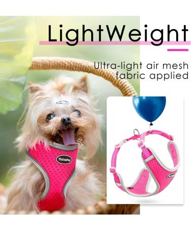 Thinkpet No-Pull Dog Harness & Leash Set - Breathable Adjustable & Reflective Safety Harness for Small Medium & Large Dogs | Soft Comfortable & Safe - Pink/Red (1 Pack) - Buy Online on GoSupps.com