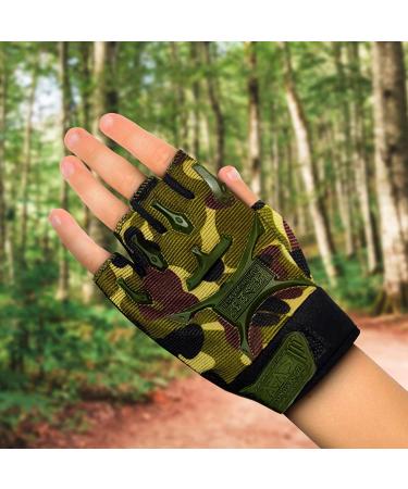 Children's Military Half Finger Motorcycle Gloves - Small Kids Cycling & Skating Gloves - Lightweight Exercise & Workout Accessories - Buy Online on GoSupps.com