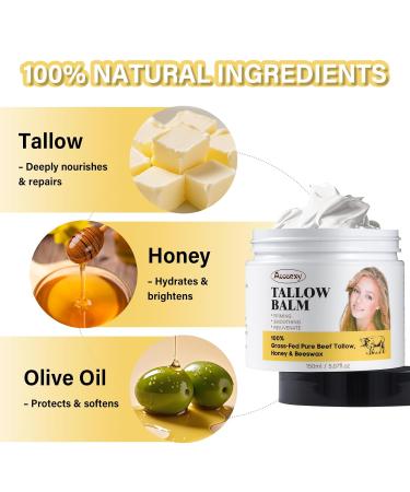 New Beef Tallow for Face Handmade Whipped Tallow Balm with Shea Butter Grass Fed Beef Tallow for Skin Organic Beef Tallow Face Moisturizer Tallow and Honey Balm for Dry & Sensitive Skin 5.07 Oz - Buy Online on GoSupps.com