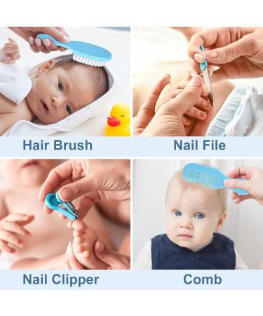 14 PCS Baby Grooming Baby Nail Kit RoseFlower Protable Newborn Nursery Health Care Set Include Baby Comb Brush Clipper Cleaner Baby Scissors etc for Baby Girl & Boy Gifts Newborn Gift Set#Blue #2 - Buy Online on GoSupps.com