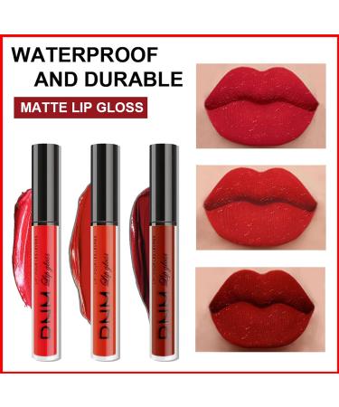 3Pcs Matte Lip Gloss Set Matte Liquid Lipstick Set Lip Stain Long-Lasting Waterproof Lipgloss Makeup Gift Lipsticks Set Vibrant Lips Set (05) #05 - Buy Online on GoSupps.com