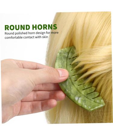 PATKAW Jade Stone Massage Comb - Natural Jade Massager for Acupuncture Head Therapy & Trigger Point Treatment - Shop Internationally - Buy Online on GoSupps.com