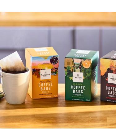 Taylors Coffee Bags Bundle | 2 X 10 Rich Italian Coffee Bags 2 X 10 Hot Lava Java Coffee Bags and 2 X 10 Flying Start Coffee Bags | 60 Coffee Bags Individually Wrapped - Buy Online on GoSupps.com