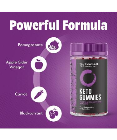 Strawberry Flavour Keto Gummies - 60 Vegan & Gluten-Free Weight Loss Support Snacks - Buy Online on GoSupps.com