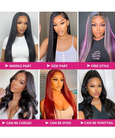 24 Inch Ysxbui 13x6 HD Transparent Straight Lace Front Human Hair Wig 180 Density for Women - Pre Plucked with Baby Hair - Natural Color - Buy Online on GoSupps.com