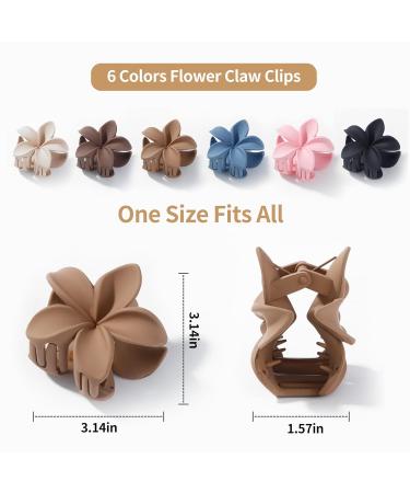 Shop 6 Elegant Flower Hair Clips for Women Stylish Accessories for Thick Hair in 6 Colors | Perfect Gift for Girls - Buy Online on GoSupps.com