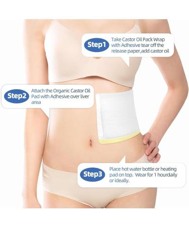 Amijoux 10 PCs Self-Adhesive Castor Oil Pack - Organic Cotton 7.9x7.9 Anti-Seepage Oil Compress for Ultimate Relief - Buy Online on GoSupps.com