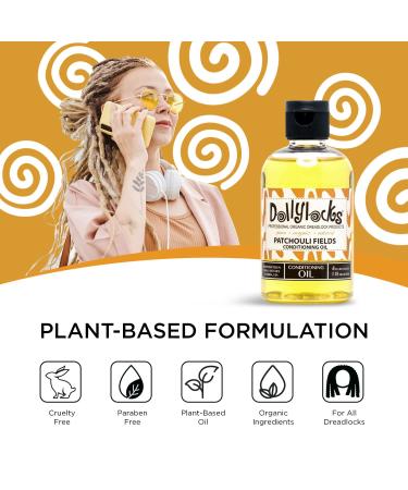 Dollylocks Organic Dreadlock Conditioning Oil - Vegan Moisturizer with Avocado, Jojoba, Coconut & Hemp Seed Oil - Patchouli Fields 4oz - Buy Online on GoSupps.com
