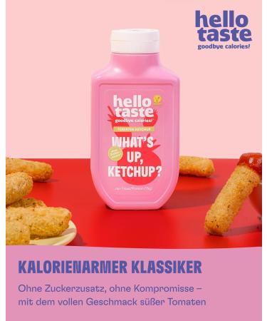 Hello Button Tomato Ketchup 300ml - Reduced Calorie Sugar-Free Vegan | Perfect for Grilling & Dishes | 7-Pack - Buy Online on GoSupps.com