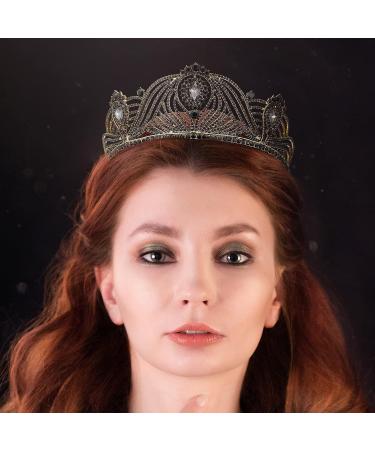 Black Baroque Queen Crown for Women - Wedding Tiara for Bride Headpieces - AW BRIDAL - Buy Online on GoSupps.com