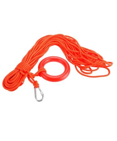 RealPlus Water Floating Rope 98.4FT with Orange Bracelet and Hook,Throwing Rope Rescue Lifeguard Rescue Lifeline for Swimming Boating Fishing Diving Snorkeling Water Sports Rescue