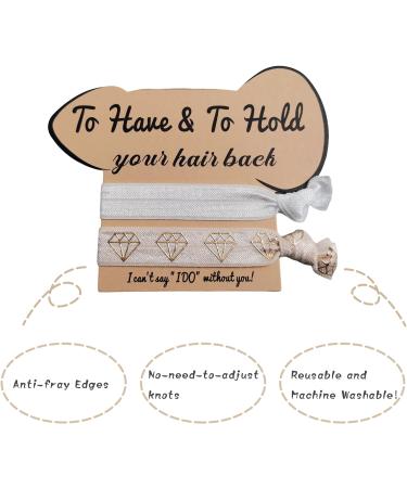 Bachelorette Party Favors 7 Pack - Pink Hair Accessories for Bride and Bridesmaids - Bridal Shower Decorations and Gifts - Wedding Hair Ties Set - Buy Online on GoSupps.com