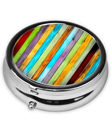 Colorful Wooden Mini Pill Box - Travel-Friendly Organizer for Purse & Pocket - Compact & Convenient Storage - Buy Online on GoSupps.com