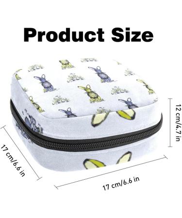 Stylish Menstruation Pad Bag with Zipper - Women's Napkin & Tampon Organizer - Cute Rabbit & Wild Animal Designs - Buy Online on GoSupps.com
