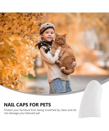 UKCOCO 40 Pcs Cat & Dog Nail Caps - Claw Protection Covers for Cats & Dogs - White 1x0.8cm - Buy Online on GoSupps.com