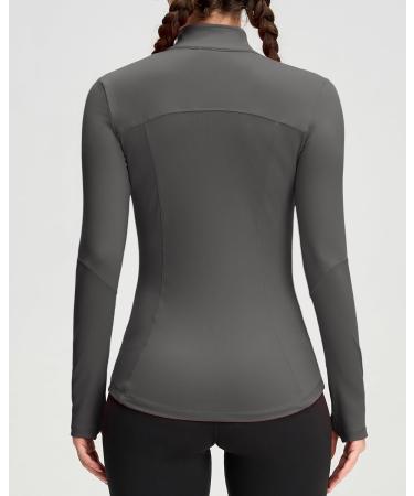 Queenieke Women's Long Sleeve Running Jacket - Light Breathable & Stylish Full Zip Sports Jacket with Pockets for Fitness & Yoga - Meteorite Gray XS - Buy Online on GoSupps.com