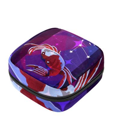 Menstruation pad bag with zipper women's napkin bag tampons collective bags for women and girls (Chinese zodiac sign cancer) Color 7