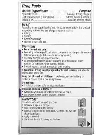 Allergy Eye Relief Eye Drops | 20 Sterile Single-Use Droppers | 0.014 fl oz (0.4 ml) Each | Similasan - Buy Online on GoSupps.com