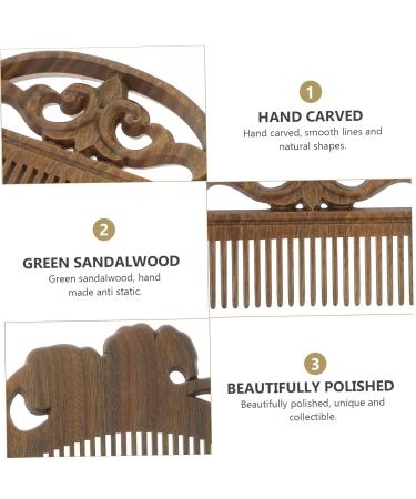 Beaupretty Green Sandalwood Combs for Men - Wooden Hairdressing Tools | 2-Pack - Buy Online on GoSupps.com