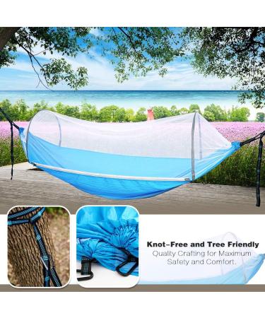 HAHASOLE Camping Hammock with Mosquito Net - Lightweight Ripstop Nylon Bed Set for Hiking & Backpacking - Includes Tree Straps & Carabiners - Portable Outdoor Gear - Buy Online on GoSupps.com