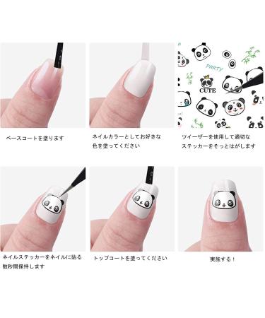 Panda Nail Art Stickers - 3D Cute Pandas with Bamboos and Flowers - Pack of 5 Sheets - for Nail Design, Manicure, DIY Decor, Kids Crafts - 3.1x3.9 Inch - Buy Online on GoSupps.com