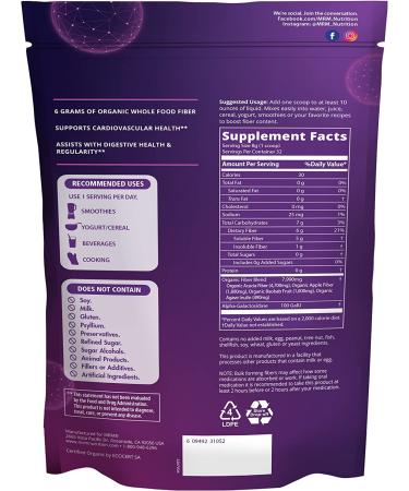 MRM Whole Food Organic Fiber with Enzymes & Prebiotics - Unflavored 9.3 oz (256 g) - Buy Online on GoSupps.com