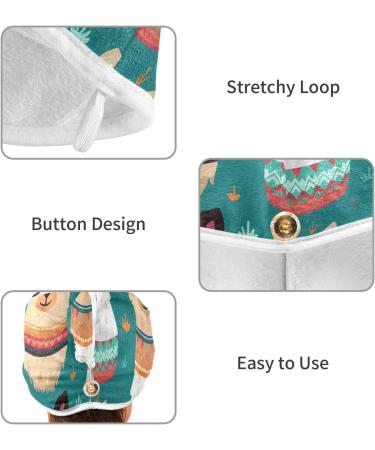 Buy Llama with Glasses Hair Towel 2 Pack - Super Absorbent & Quick Dry Hair Turbans for Women & Girls - Perfect for Easy Drying - Buy Online on GoSupps.com