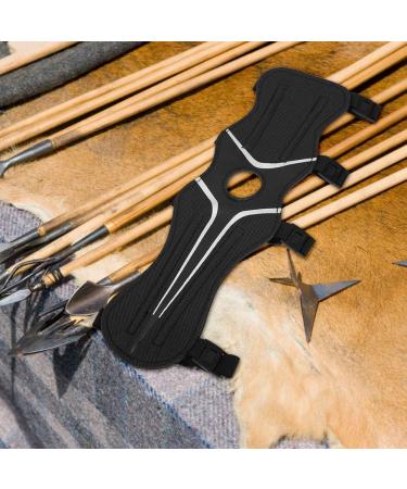 Tihebeyan Adjustable Nylon Archery Arm Guard with 4 Elastic Straps - Black - Buy Online on GoSupps.com