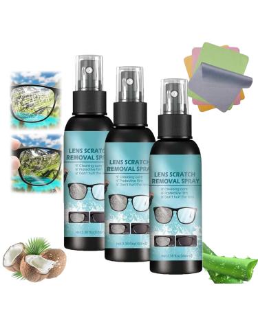 2024 New Lens Scratch Remover Eye Glass Cleaners Spray Screen Scratch Remover Eyeglass Lens Cleaner Kit Glasses Scratch Remover For Eyeglasses (3PCS)