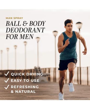 Man Spray - Ball Spray for Men- 100% Natural Mens Body Spray - Our Deodorant for Men is Protecting Refreshing & Fights Against Odors Chafing Itchiness Skin Irritations Fresh 3.4 Fl Oz (Pack of 1) - Buy Online on GoSupps.com
