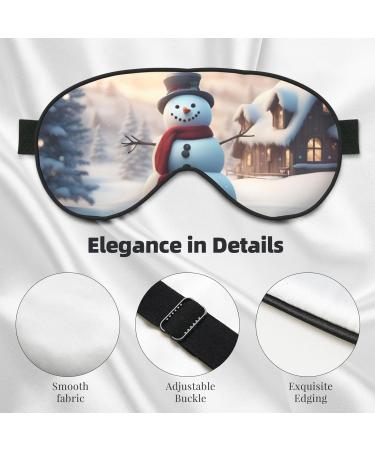 Merry Christmas Cute Snowman Eye Mask | Unisex Soft Sleeping Face Mask with Adjustable Strap - Buy Online on GoSupps.com