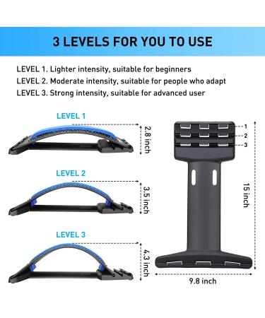 Adjustable Lower Back Stretcher for Pain Relief - Cimoany Back Cracker with Magnet, Multi-Level Support for Scoliosis, Herniated Disc, Sciatica - Black - Buy Online on GoSupps.com