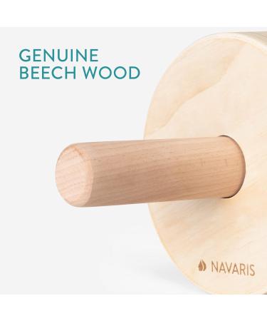 Buy Navaris 100% Wooden Abdominal Roller | Abdominal Muscle Trainer & Belly Trainer for Upper Body Strengthening - International Shipping Available - Buy Online on GoSupps.com