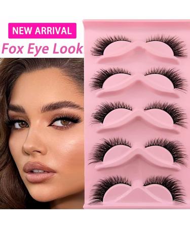 3D Cat Eye False Eyelashes Set Reusable Handmade Faux Mink Extensions | 5 Pairs of Natural Fox Eye Look - Buy Online on GoSupps.com