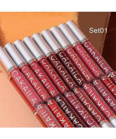 Matte Liquid Lipstick Set with Lip Plumper Gloss | Long Lasting, Waterproof, Moisturizing | High Pigmented Lip Stain Gift Set for Girls & Women - 9+1 Colors 01 - Buy Online on GoSupps.com