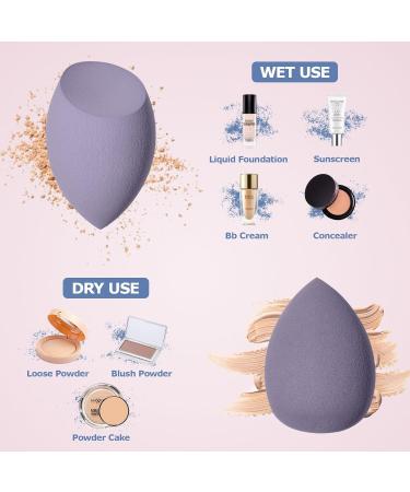 8 Pieces Purple Makeup Sponge Set - Beauty Blenders for Foundation Powder & Liquids - Ideal Face Sponges for Flawless Makeup - Buy Online on GoSupps.com