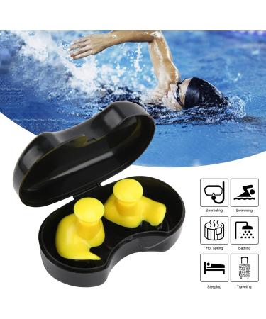 Waterproof Earplug Swimming Ear Protectors Espiral Silicone Portable with Box for Children for Sleeping for Loud Noise Snoring(Yellow) - Buy Online on GoSupps.com