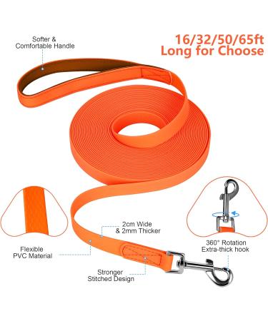 Buy Iokheira Waterproof Dog Leash - Padded Handle 10m Orange Perfect for Training Tracking & Camping - Buy Online on GoSupps.com