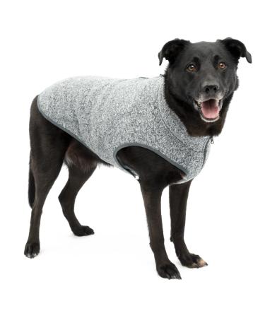 Kurgo K9 Core Dog Sweater | Year-Round Sweater for Dogs | Dog Fleece Vest | Knit Fleece Pet Jacket | Fleece Lining | Lightweight | Zipper Opening for Harness | Adjustable Neck | Black | Large Large Heather Black