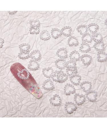 AFBORD 50 Pcs/200Pcs Nail Charms Heart Shape Nail Decorations Gloss Nail Faux Pearl Charm White 50pc 50pc White - Buy Online on GoSupps.com