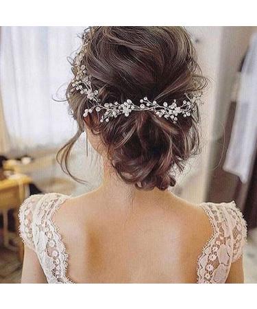 Artio Bride Wedding Pearl Hair Vine Accessory - Silver Headpiece for Women and Baby Girls - Buy Online on GoSupps.com