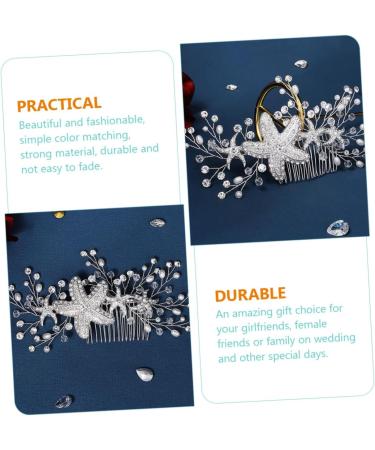 Angoily Starfish Side Hair Comb Bridesmaid Hair Accessories Women's Hair Clips Bridal Hair Pin Beach Wedding Hair Comb Rhinestone Bridal Hair Jewelry Sweet Headgear Wig Banquet Alloy - Buy Online on GoSupps.com