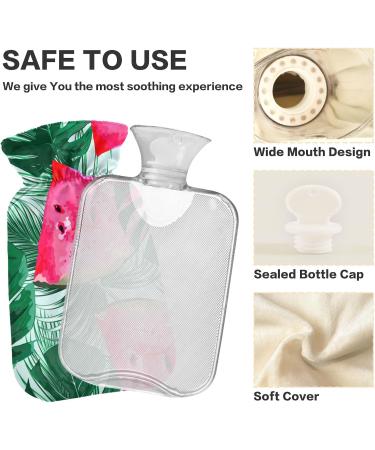 Watermelon Hot Water Bottle 2L - Large Pain Relief Bag with Cover for Bed Hands & Feet - Ideal for Comfort & Warmth - Buy Online on GoSupps.com