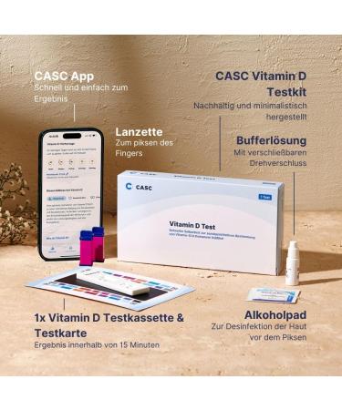 CASC Vitamin D Test | Home Testing Kit with App | Fast 15-Minute Results | Identify Deficiency & Get Personalized Recommendations - Buy Online on GoSupps.com